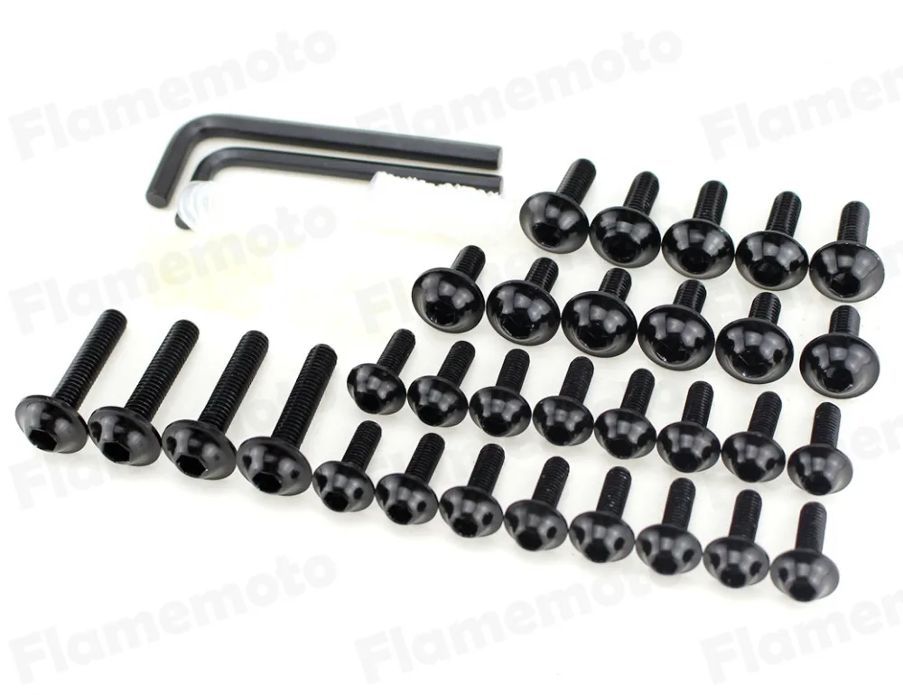 Black Aluminum Motorcycle Fairing Bolts Screw Kit for 2000 2003 Suzuki