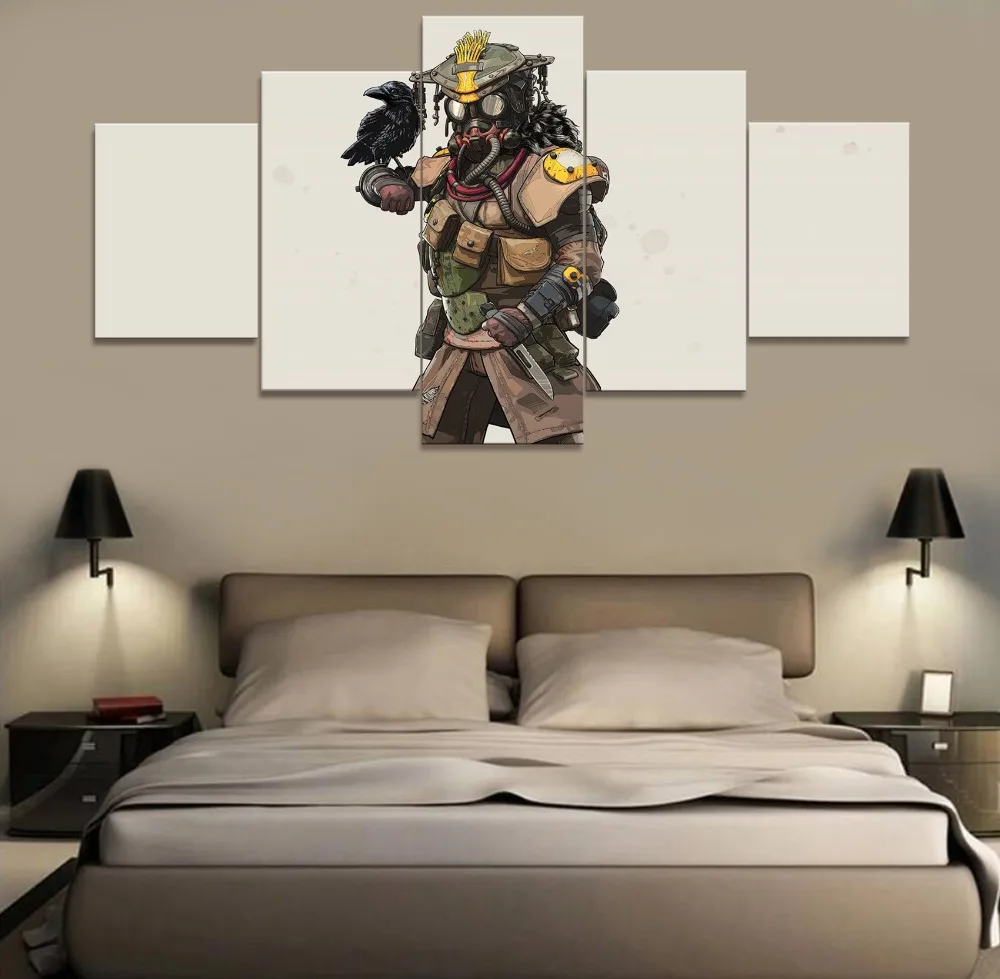 5 шт. HD печать на стене искусство холсте для гостиной Декор Apex legends hero кровавая