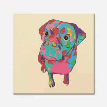 

Dog Oil painting On Canvas Wall Pictures Paintings For Living Room Wall Art Canvas plattle knife modern abstract hand painted a