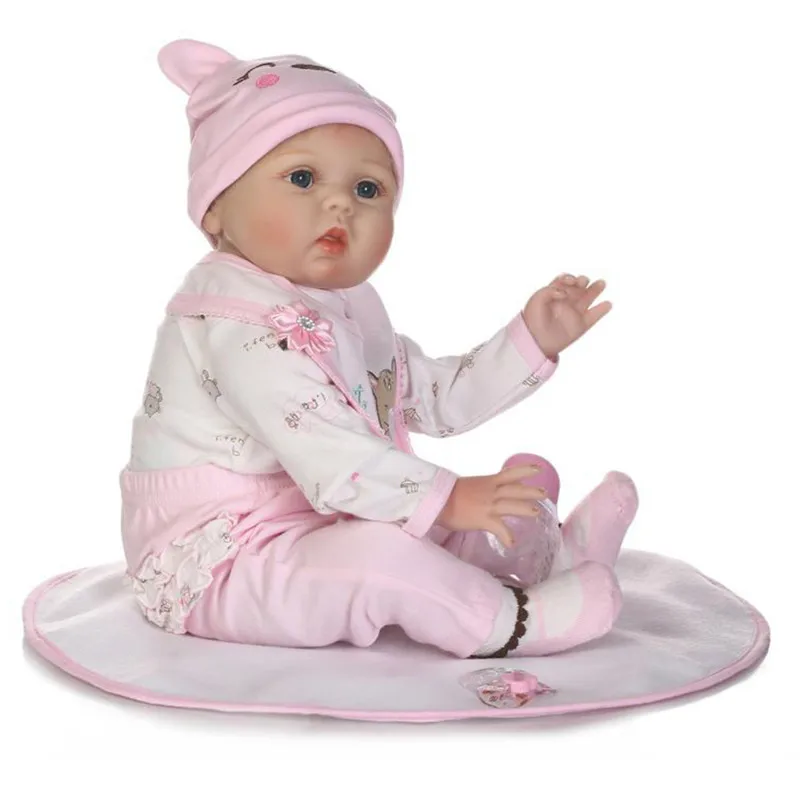 

Baby Doll Reborn Lifelike Vinyl Newborn Girl Handmade Silicone 22"Gift Realistic