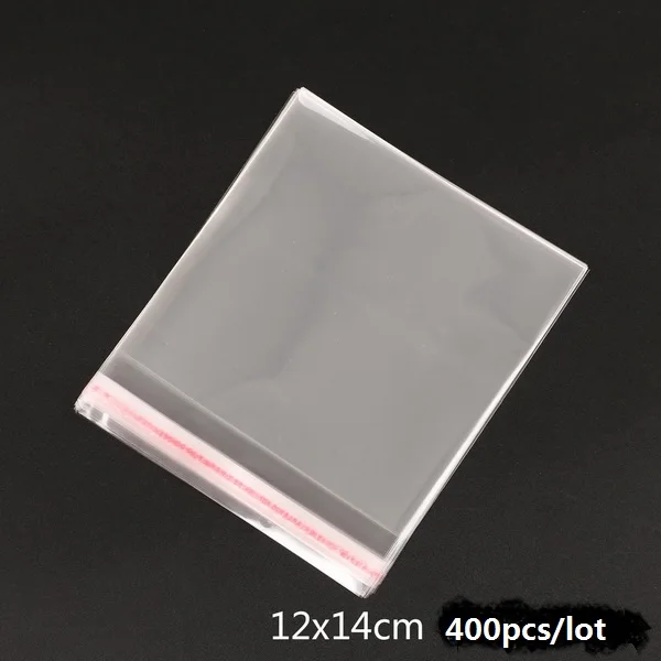 400 шт прозрачный самоклеющийся полиэтиленовый пакет пластиковый пакет для хранения многоразовый целлофановый розничный мешочек для ювелирных изделий - Цвет: 400 pcs