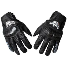 Nuevo Cuero Real Fibra de Carbono Respirable Guante Motocicleta Motocross off-road Racing Guantes de Protección Guantes de Ciclismo Al Aire Libre M-XL