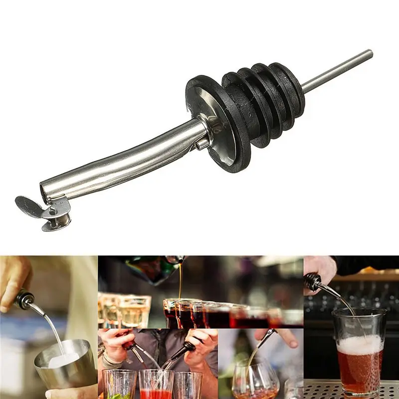 Stainless Steel Whisky Liquor Oil Wine Bottle Pourer Spout Stopper