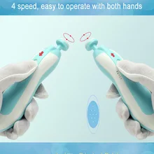 Детские пилочки для ногтей, Электрический кусачки с светодиодный передний светильник для новорожденных малышей, триммер для ногтей, набор, SSwell