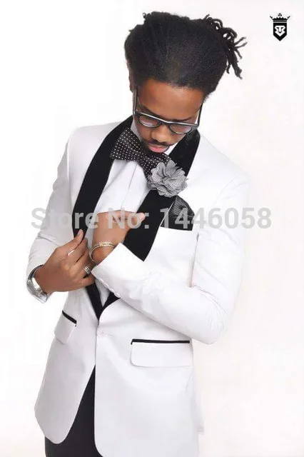 

High Quality One Button Groomsmen Shawl Lapel Groom Tuxedos Men Suits Wedding/Prom Best Man Blazer ( Jacket+Pants+Tie) A86