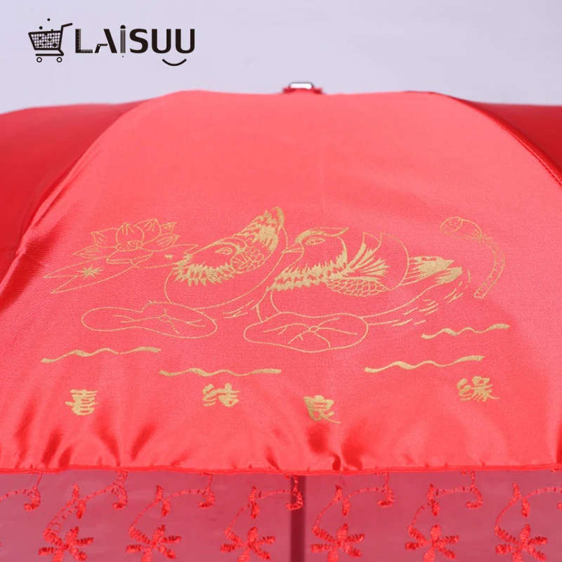 Китайский стиль зонтик ретро большой красный зонтик кружева невесты Зонтик Свадебный Подарок Складной Свадебный зонтик женский