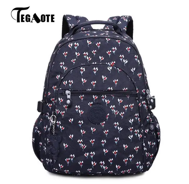 TEGAOTE школьный рюкзак для девочек-подростков, нейлоновый Повседневный школьный рюкзак для женщин, Одноцветный Известный Рюкзак для ноутбука, женский рюкзак 983
