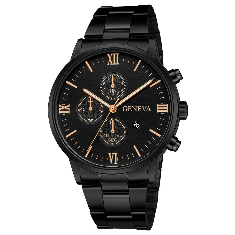 Лучшие продажи часы Элитные Кварцевые Спортивные Военная нержавеющая сталь циферблат Кожаный ремешок наручные часы в подарок наручные часы Роскошные Bayan Saati - Color: B