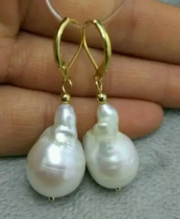 Серьги с натуральным белым жемчугом AAA 14 K/20 бесплатная доставка | Украшения и