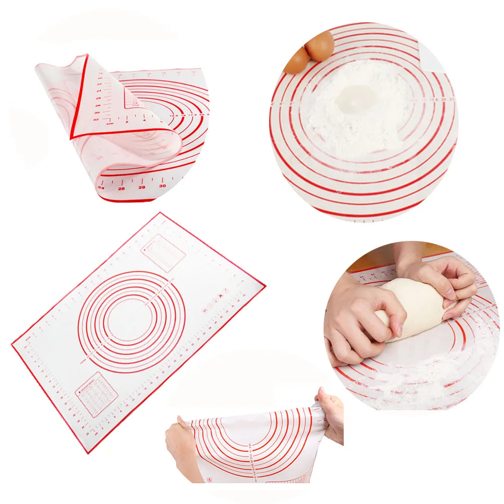 LF Sxsounai 60*40CM Non Stick Silicone Baking Mat Sheet Kneading Rolling Dough Pad Mat Baking Bakeware Liners Pads Cooking Tools