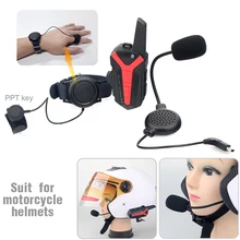 2 pz X3 PIÙ IL gruppo di conversazione fino a 3 km impermeabile moto casco bluetooth headset citofono con il controllo PTT