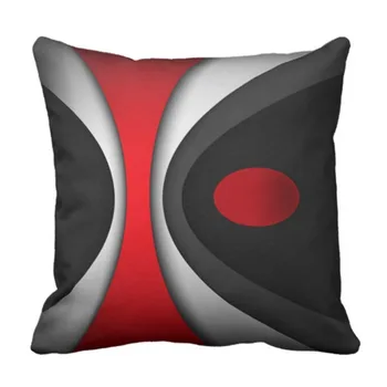 

Throw Pillow Cover In Modern Abstract Style Decorative Pillow Case Red Home Decor Square 18 x 18 Inch Cushion Pillowcase