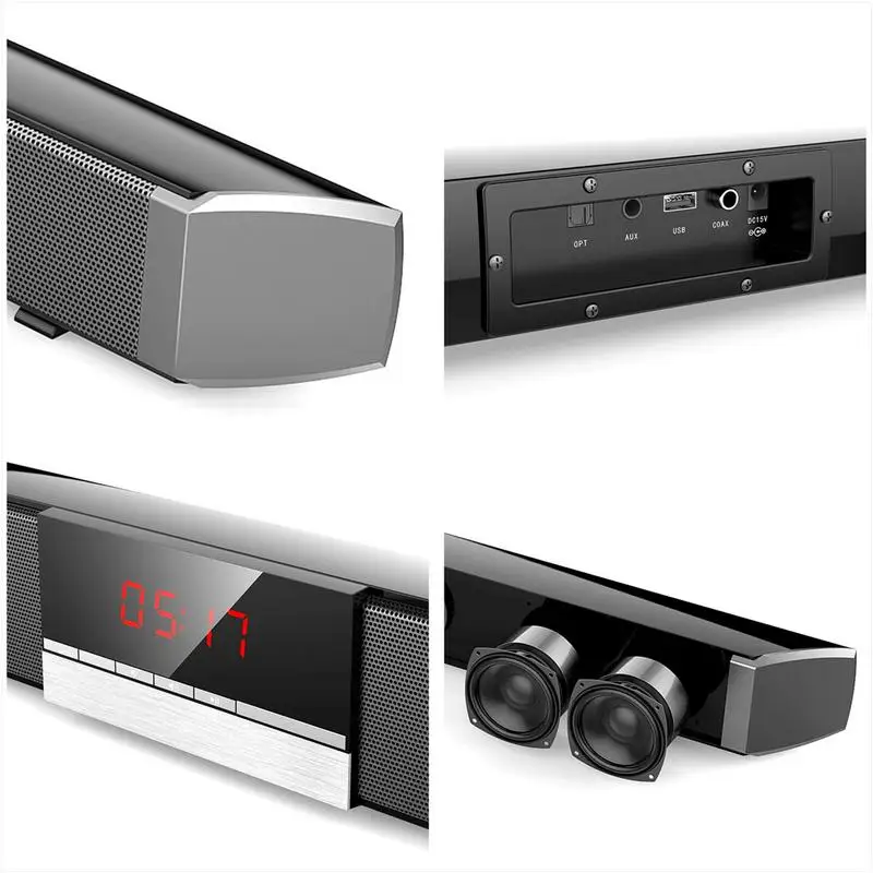 40W Bluetooth Speaker hifi Bass TV Soundbar Subwoofer sound bar Bluetooth Speaker Home Theater System Wall Mount Music Boombox
