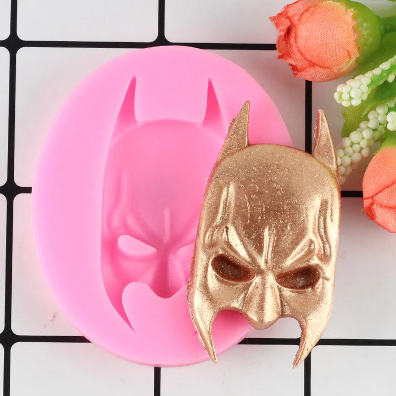 Бэтмен маска в форме лица 3D помадка Силиконовая Форма Sugarcraft Мыло DIY ремесло Смола