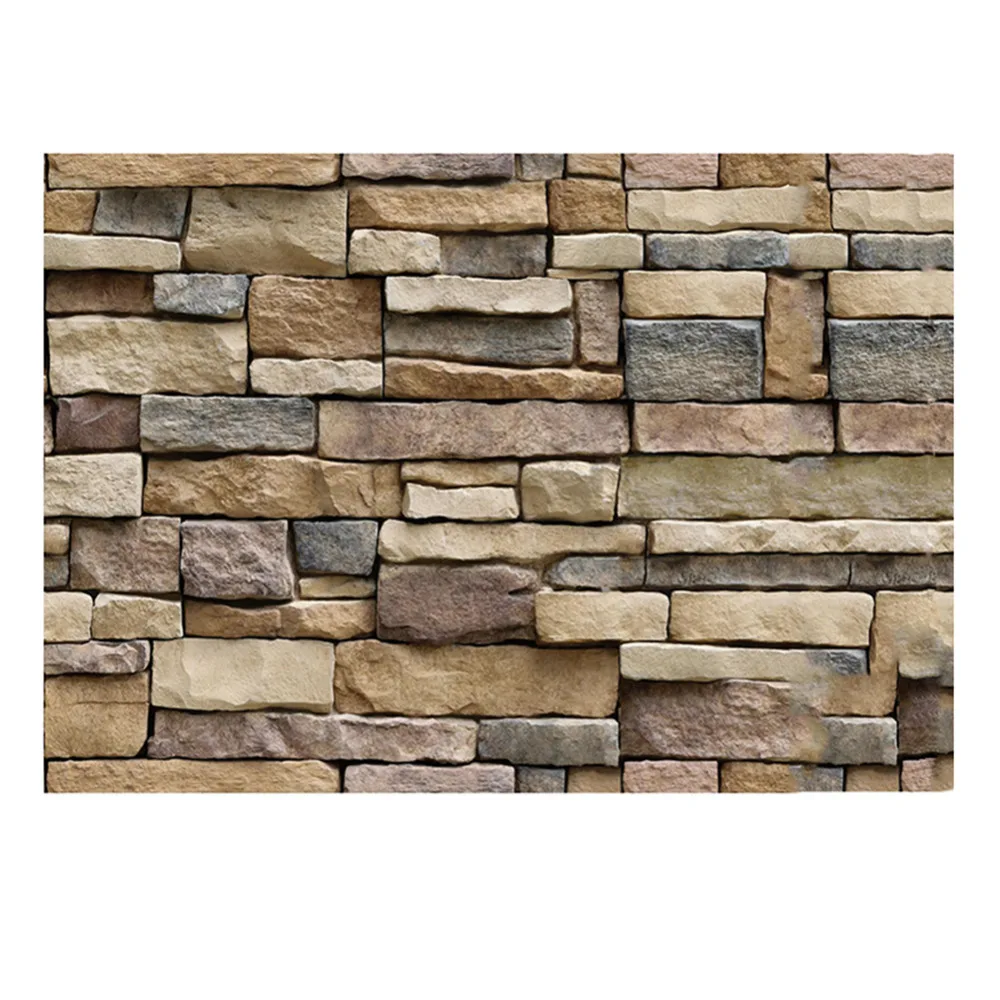 Vintage stone brick rustic effect wall stickers 3D Wallpaper self