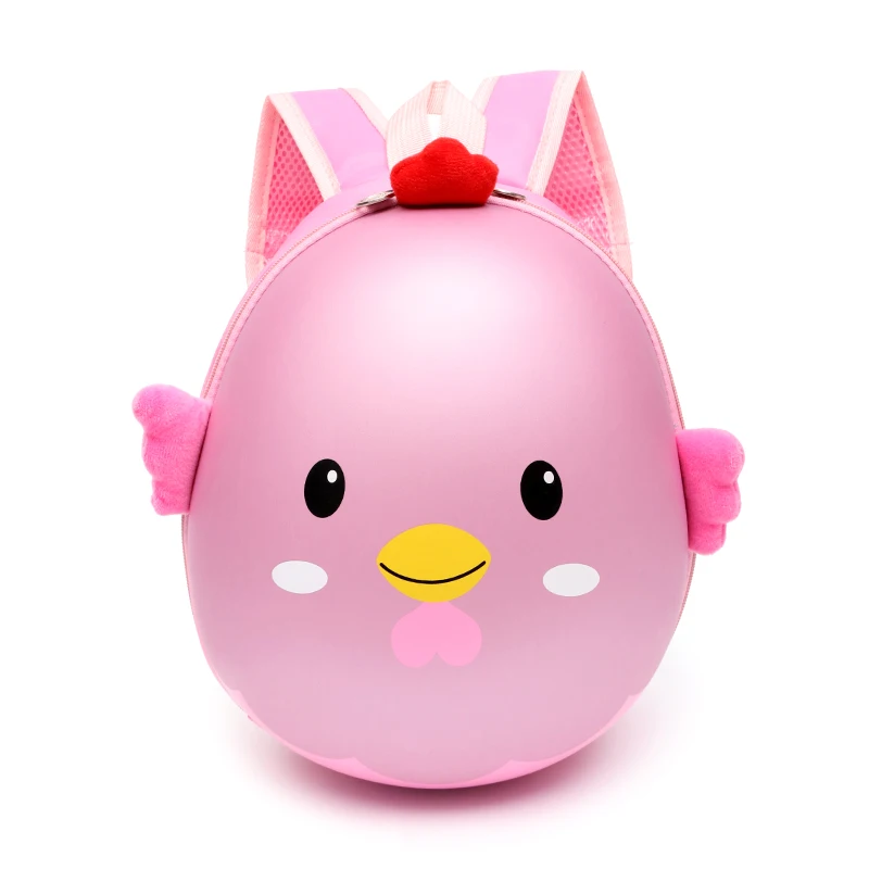 

PVC Hard Shell Cute Cartoon Red Pink Yellow Blue 3D Bird Eggs Kawaii Baby Girls Backpack Kindergarten Gifts Backpack Purse Woman