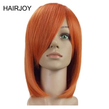 HAIRJOY Woman Side Bang Medium Прямой Натуральный Синтетический Парик для Волос 3 Лучший!