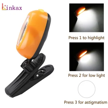 

Black/White/Yellow Cap Light 3 Mode COB LED Mini Hat light Bright Cap lamp for Fishing Hiking Head Light Built in 2*CR2032