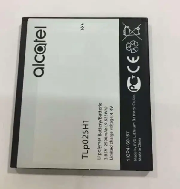 

FOR ALCATEL ONE TOUCH 2500mAh TLP025H1 battery Rechargeable Li-ion Built-in mobile phone lithium polymer battery