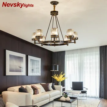 

Crystal chandelier lighting for living room chandeliers ceiling led Modern ceiling chandelier copper cristal lamp chandeliers