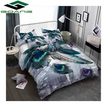 Cheap GOANG bedding set duvet cover bed sheet pillow 3d digital printing peacock feathers california king bedding sets Home textile Cheap GOANG bedding set duvet cover bed sheet pillow 3d digital printing peacock feathers california king bedding sets Home textile