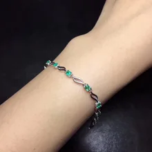 Браслет с натуральным зеленым изумрудом, браслет с натуральным драгоценным камнем из серебра 925 пробы, Романтические элегантные женские вечерние ювелирные изделия с листьями ивы