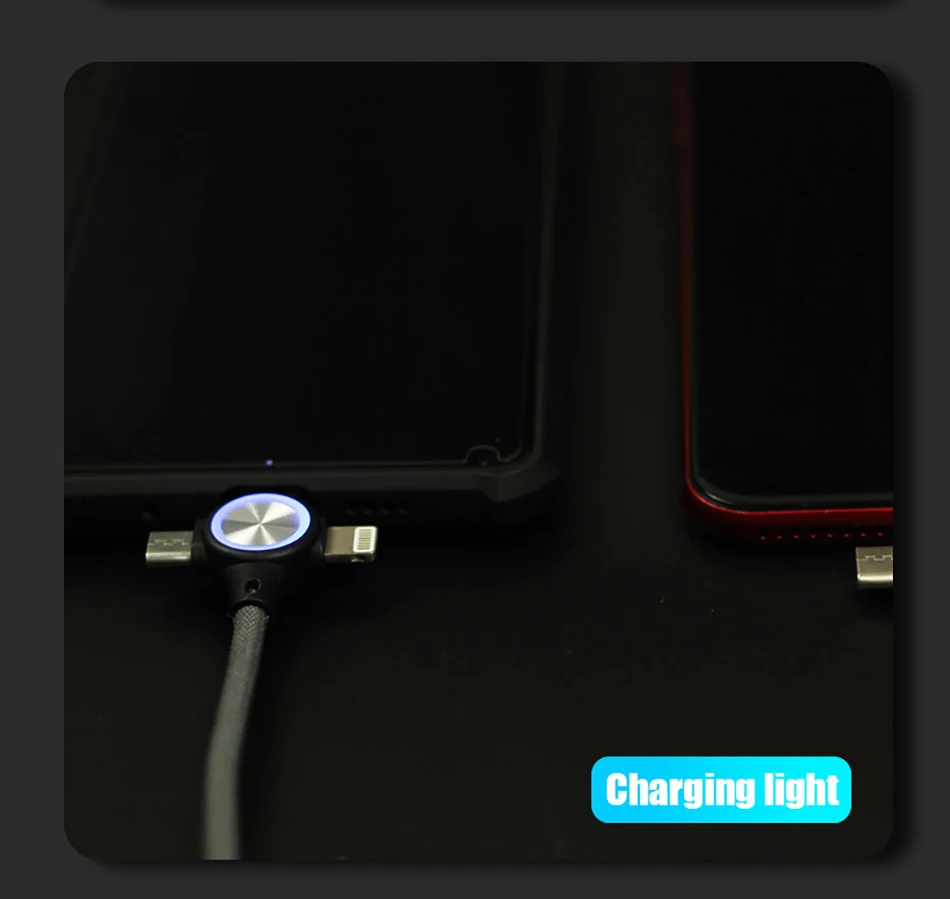 NOHON Fast Charging Sync Data Cable Lighting For iPhone 8 X Plus 3 in 1 LED Micro USB Type-C For Xiaomi Huawei USB Charge Cables (4)