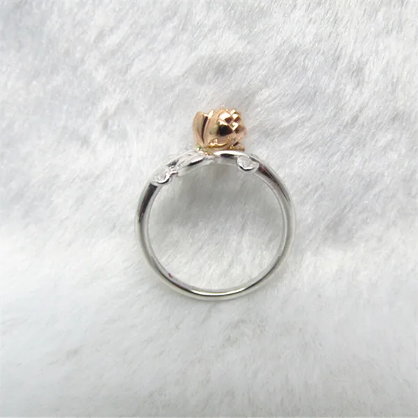 Твердое кольцо 14 K из белого и розового золота, кольцо из креоза, ювелирное украшение, подарок на праздник R411