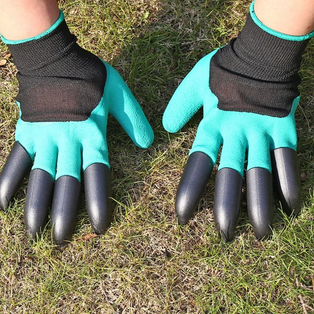 

LESHP Garden Gloves Fingertips Claws Planting Gloves Quick Easy to Dig and Plant Safe Gloves Full Finger Mittens Digging Gloves