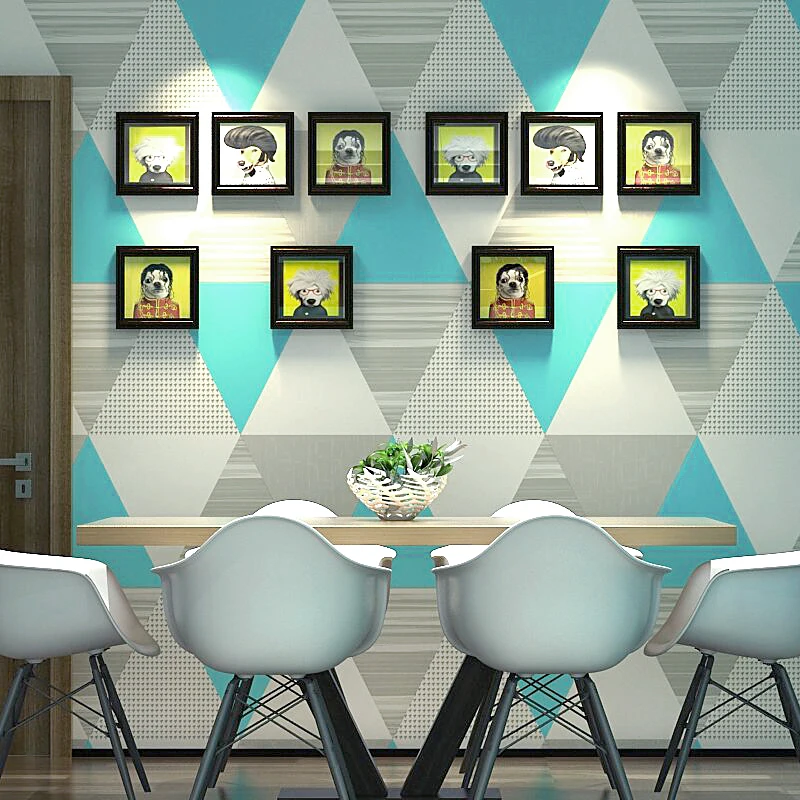 Современная мода желтый синий спальня моющаяся треугольная настенная бумага рулон домашний декор Papel де Parede 3D behang Геометрическая настенная бумага