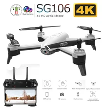 SG106 WiFi FPV RC Дрон с двойной камерой 720P 1080P 4K антенна видео широкоугольный оптический поток RC Квадрокоптер вертолет детская игрушка E58