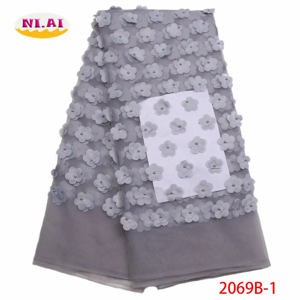 

Wholesale Latest Mesh African Lace Fabric 2018 High Quality Lace French Nigerian Textile Lace Fabric For Wedding Dress XY2069B-1