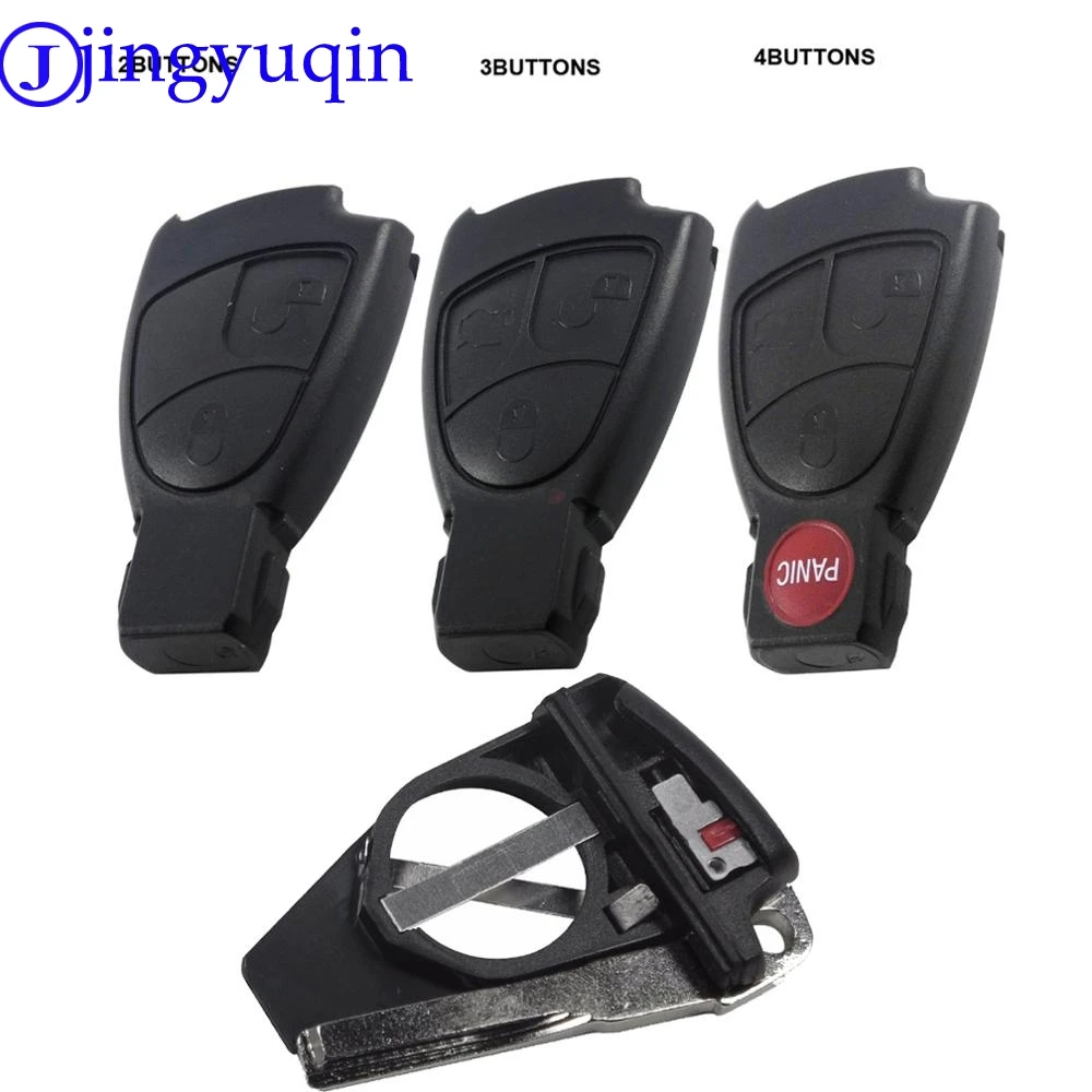 

jingyuqin With Battery Holder 2/3/4 Buttons Remote Key Fob Case Cover For Mercedes For Benz B C E ML S CLK CL 3B 3BT