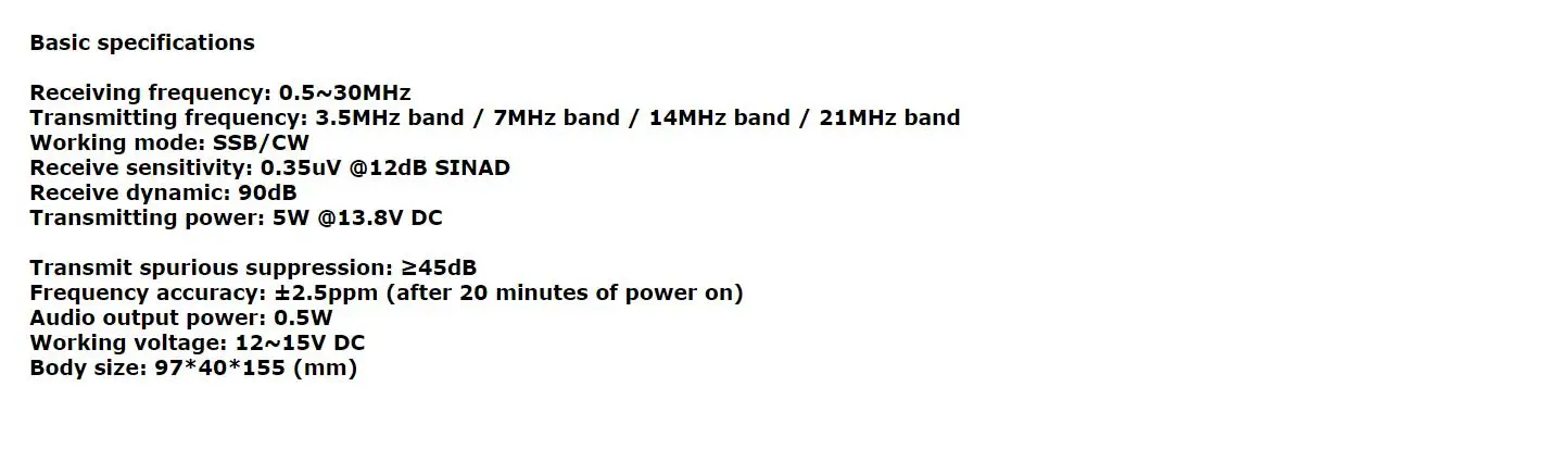 XIEGU G1M многодиапазонный QRP HF трансивер коротковолновый радио SSB CW 5 Вт 0,5-30 МГц