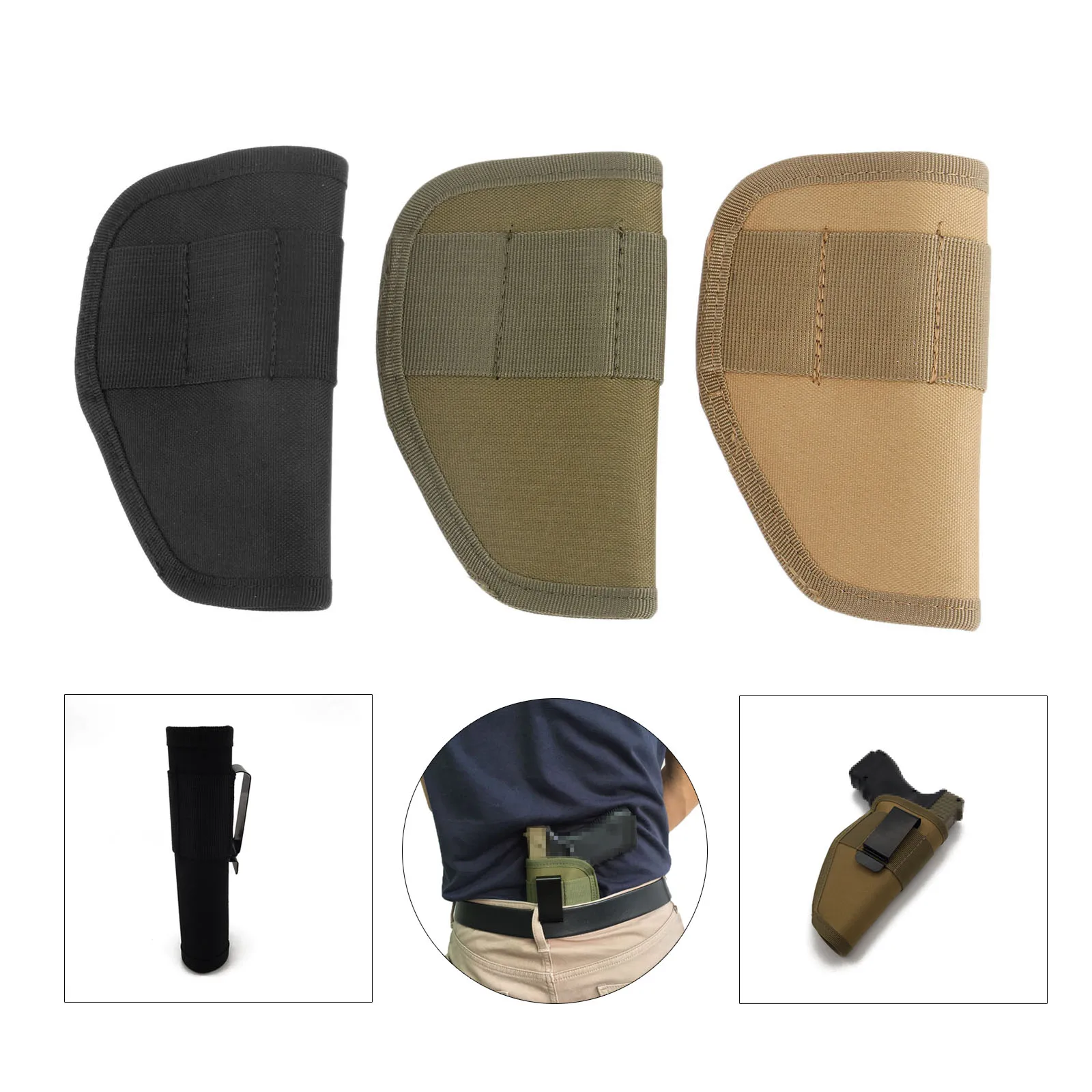 Tactical Military Nylon Gun Holster Belt Clip Holder Magazine Pouch