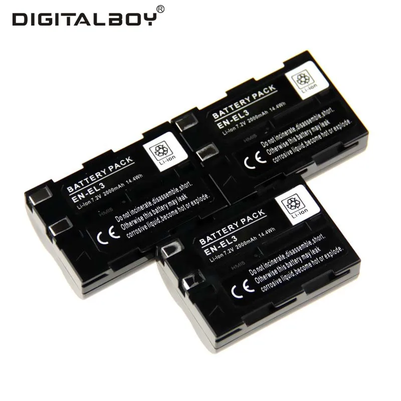 

DigitalBoy 3PCS EN-EL3 EN EL3 ENEL3 EN-EL3a ENEL3a Li-ion Camera Battery For Nikon DSLR D50, DSLR D70, DSLR D70s, DSLR D100