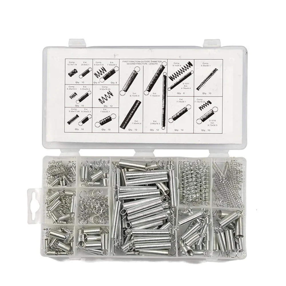 

200PCS/SET Professional Stainless Steel Spring Assortment Set Zinc Plated Steel Compression Carburetor Extension