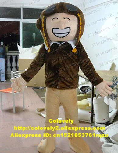 Air Force Service Aircraft Aviator Pilot Flyer Mascot Costume Adult Cartoon Character Attract Customers Promotion zz5514 | Тематическая