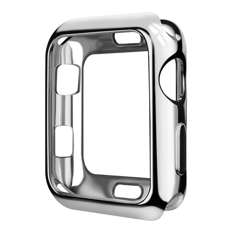 Тонкий мягкий чехол ProBefit из ТПУ для Apple Watch серии 1 2 3 38 мм 42 мм защитный чехол для iwatch серии 4 5 40 мм 44 мм - Цвет: Silver
