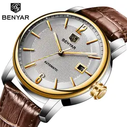 Montre Homme BENYAR автоматические часы мужские часы лучший бренд класса люкс цвета: золотистый, серебристый механические бизнес часы 2018 Relogio Masculino