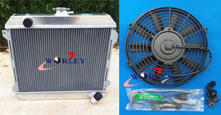 

3 Row 56mm aluminum radiator +FAN for NISSAN DATSUN 510 610 710 720 L20B Manual,NEW