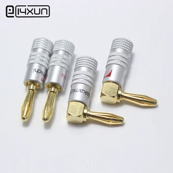 

25pcs Red + 25pcs Black Brass 90 or 180 Degree 4mm Nakamichi Banana Plug For Video Gold Plated Speaker Adapter Audio Connec