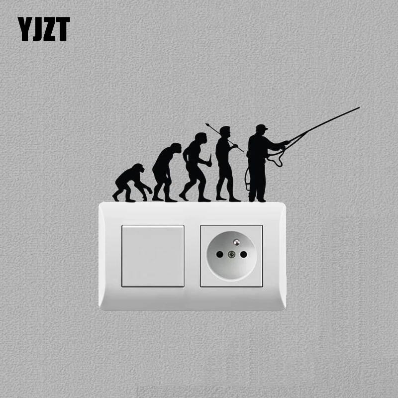 Fly Fishing Evolution Switch Sticker Personality Vinyl Wall Stickers For Kids Rooms 7SS0429 | Дом и сад
