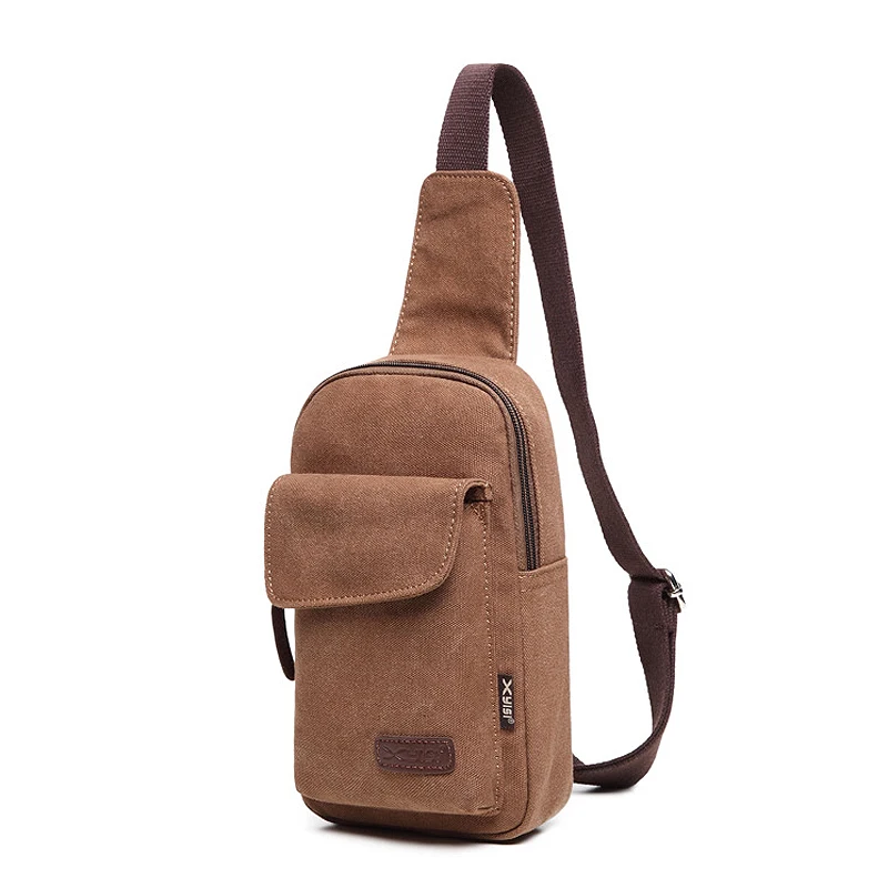 Casual Men Canvas Chest Pack Messenger Bags Crossbody Bag Single