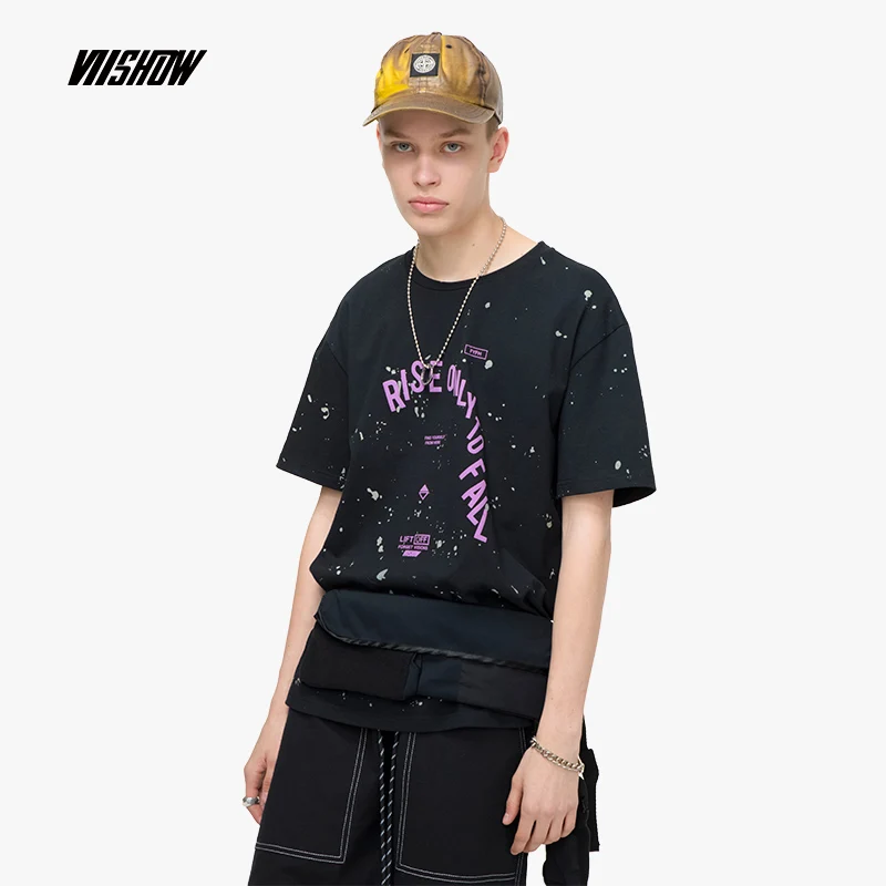 

VIISHOW Streetwear Black Printed Men's T-shirt Brand Casual Short Sleeve Inkjet t shirt men Tops 2019 Summer tshirt TD1484192