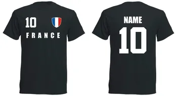 

Frankreich France 2019 T-Shirt Trikot Look Fubball + Inkl.Druck Name Und Nr Footballer Soccersmen 2019 Summer Round Neck Men'S