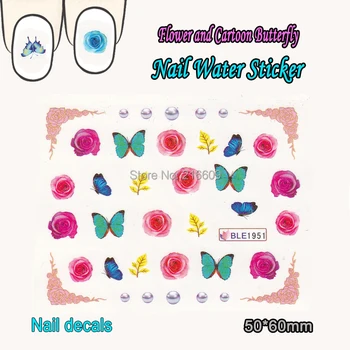 

Nail 22Sheets/Lot 11 Styles Cartoon Butterfly Flower Nail Art Water Sticker Nail Transfer Decals Decoration BLE1951-1961