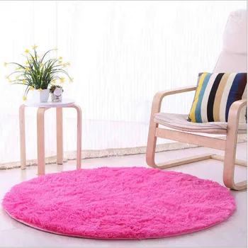 

Home Supplies Large Long Plush Shaggy Soft Round Carpet Non-Slip Floor Rug Yoga Mat For Bedroom Parlor Living Room