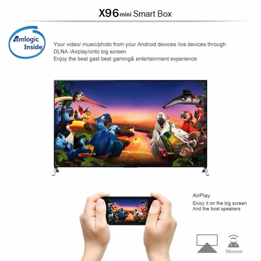 Excellent 10pcs/lot X96mini Smart TV BOX X96 Mini Android 7.1 2GB/16GB Amlogic S905W Quad Core 4K 30tps 2.4GHz WiFi Boxes Set top box 5