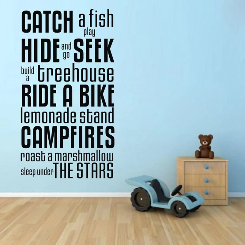 sleep under the stars vinyl wall quote decals for boys room decoration